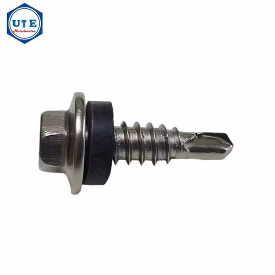 Vis en acier inoxydable/vis autotaraudeuse/vis de toiture/vis à métaux/vis à bois hexagonale/vis pour cloisons sèches pour panneaux de particules/vis à six pans creux