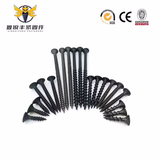 3.5*19mm/C1022A/Tête de clairon Phosphate noir/Galvanisé/Vis de toiture/Anti-corrosion/Vis à bois/Ondulé grossier/Vis pour plaques de plâtre/Vis pour cloisons sèches
