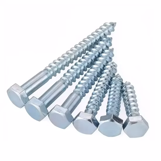 Vis à bois à tête hexagonale en acier inoxydable DIN571 de haute qualité, vis à bois à tête hexagonale